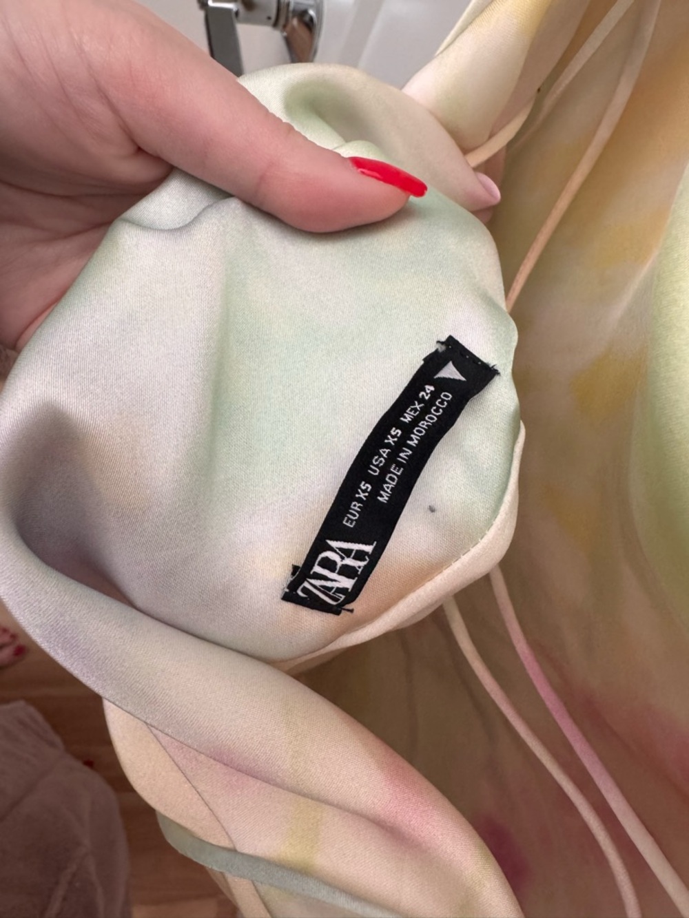 Zara Pastel Watercolor Slip Dress in Mint, Pink & Yellow - Picture 3 of 4